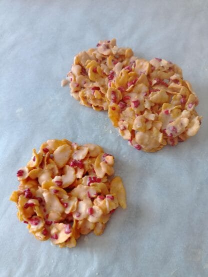 Framboises des sables au chocolat blanc